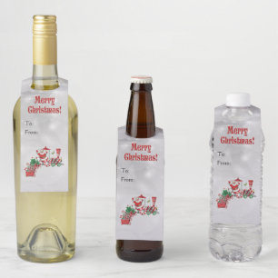 Étiquettes Pour Bouteilles Père Noël Riding Christmas Pepperment Candy Train