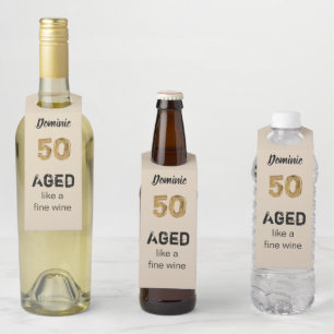Étiquettes Pour Bouteilles Personnalisé âge comme un vin fin 50e anniversaire