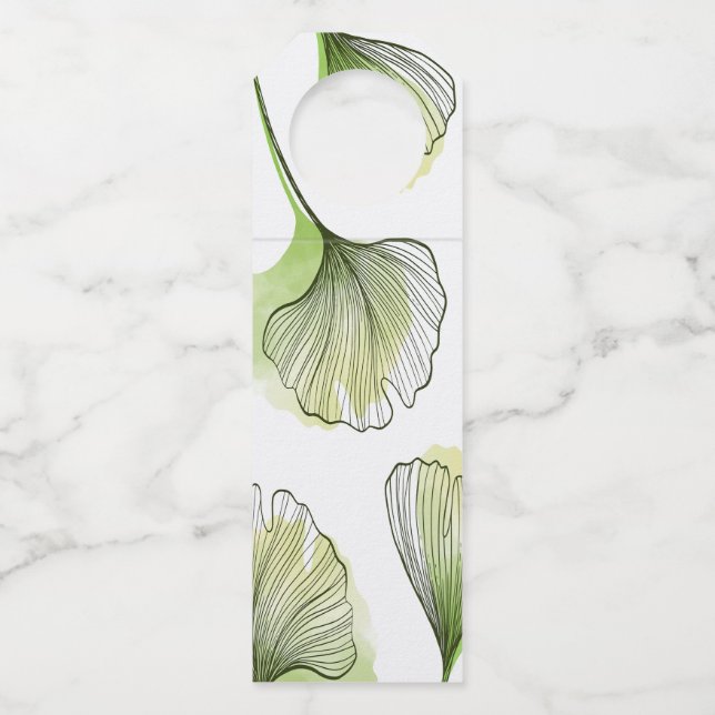 Étiquettes Pour Bouteilles Pétales verts (Devant)