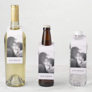 Étiquettes Pour Bouteilles Photo   FIANÇAILLES   Balise de porte-bouteilles