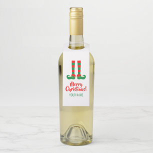 Étiquettes Pour Bouteilles Pieds-elfes amusants Noir vin bouteille cintre