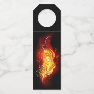 Étiquettes Pour Bouteilles Plume de paon de feu