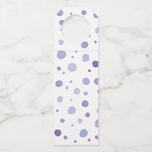 Étiquettes Pour Bouteilles pois peints à la main (Devant)