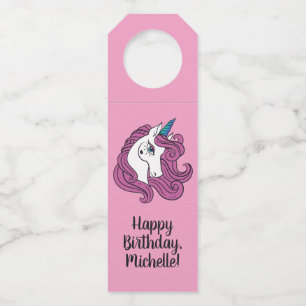 Étiquettes Pour Bouteilles Porte-clés bouteille licorne mignonne avec nom per