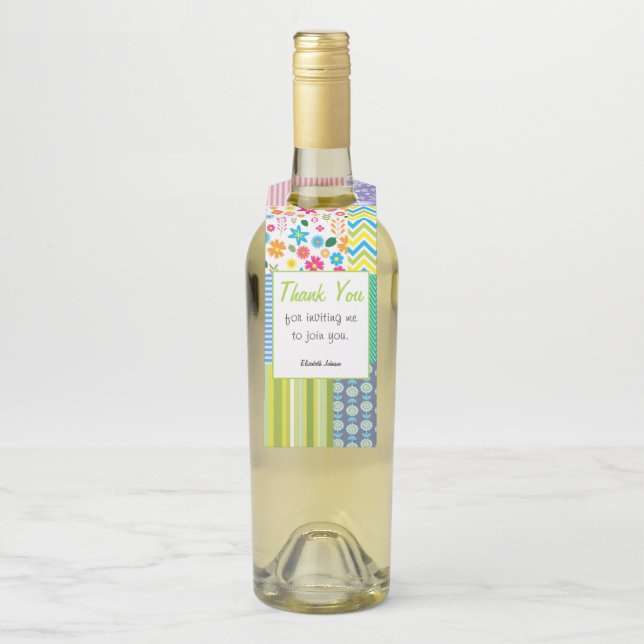 Étiquettes Pour Bouteilles Quilters Patchwork Custom Hostess Cadeau Vin boute (Sur bouteille)