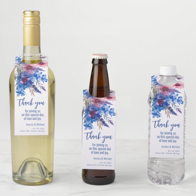 Étiquettes Pour Bouteilles 💍Remerciements de mariage (En situation)