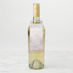 Étiquettes Pour Bouteilles Remerciements de mariage en marbre d'agate or et b