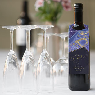 Étiquettes Pour Bouteilles Résumé Noces d'agate Félicitations Minuit ID827