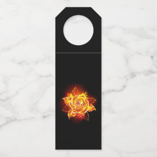 Étiquettes Pour Bouteilles Rose de feu en fleurs