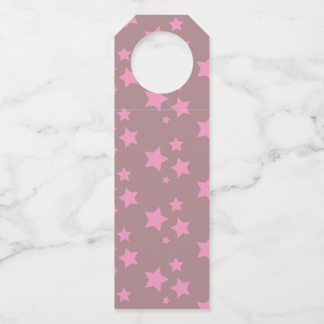 Étiquettes Pour Bouteilles Rose Stars Design moderne (Devant)