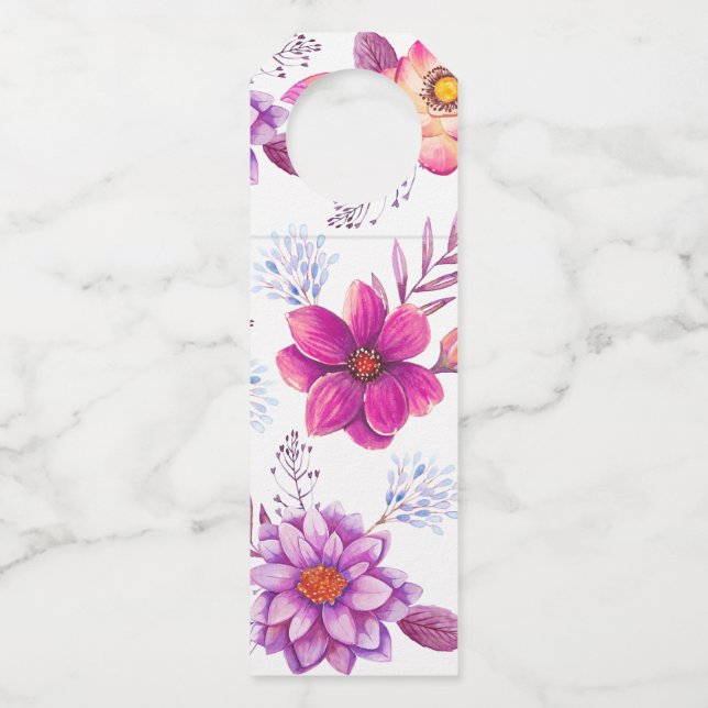 Étiquettes Pour Bouteilles Rose violette (Devant)