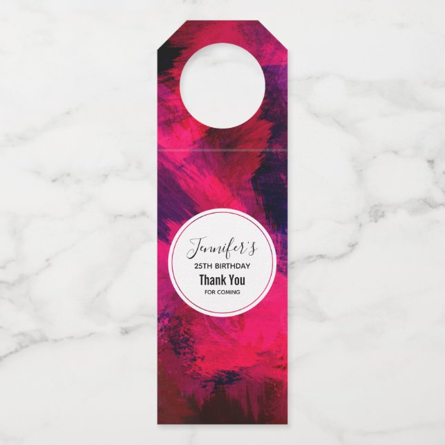 Étiquettes Pour Bouteilles Rouge foncé et violet Bold & Moderne Événement abs (Devant)