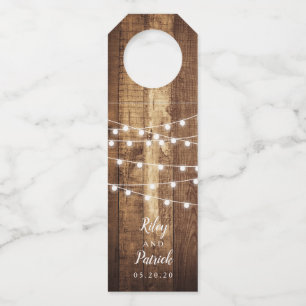 Étiquettes Pour Bouteilles Rustique Woodgrain Ferme Mariage personnalisé