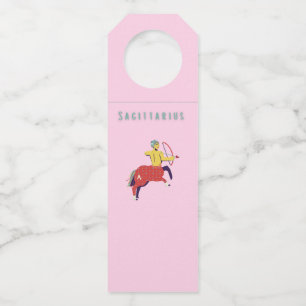 Étiquettes Pour Bouteilles Sagittaire rose, zodiaque, signe du zodiaque