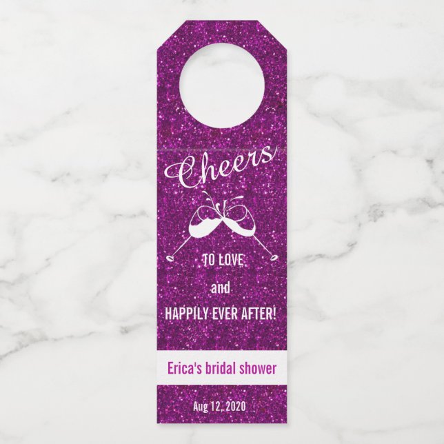 Étiquettes Pour Bouteilles Salutations à l'Invitation de vin Fête des mariées (Devant)