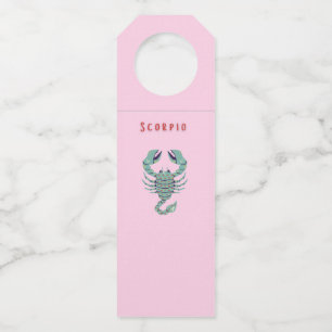 Étiquettes Pour Bouteilles Scorpion rose, zodiaque, signe du zodiaque