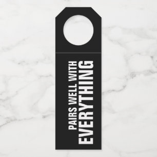Étiquettes Pour Bouteilles SE MARIE BIEN AVEC TOUT sur Noir