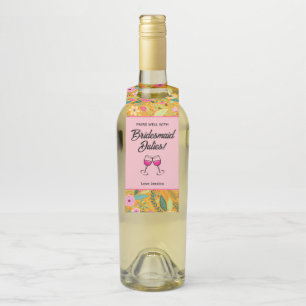 Étiquettes Pour Bouteilles Se marie bien avec vin de devoirs de demoiselle d'