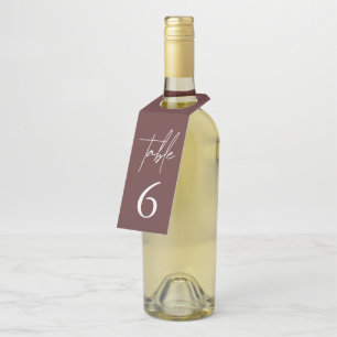 Étiquettes Pour Bouteilles Simple minimaliste Élégant Bourgogne Numéro de tab