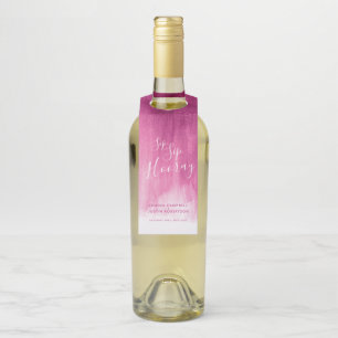 Étiquettes Pour Bouteilles Sip Sip Hooray personnalisé mariage abstrait rose
