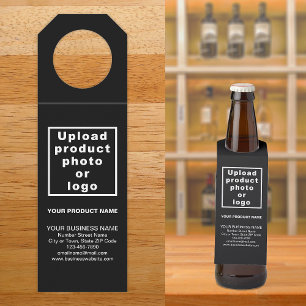 Étiquettes Pour Bouteilles Tag de cintre de bouteille noire du produit commer