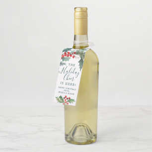 Étiquettes Pour Bouteilles Tags Holiday Holly Bottle Hanger Noël