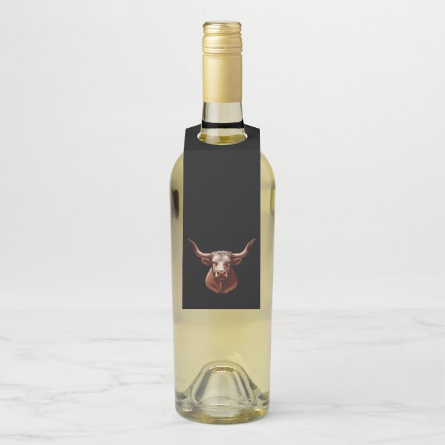 Étiquettes Pour Bouteilles Texas Longhorn (Sur bouteille)
