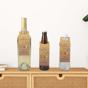 Étiquettes Pour Bouteilles Thanksgiving Cornucopia
