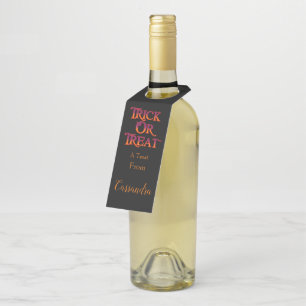 Étiquettes Pour Bouteilles Trick or Treat personnalisé