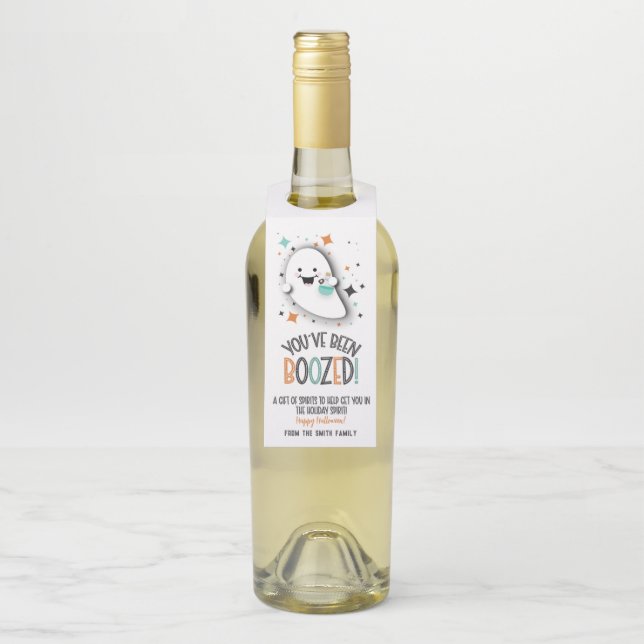 Étiquettes Pour Bouteilles Tu as été arrosé Vin Bière Alcool Halloween (Sur bouteille)