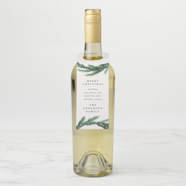 Étiquettes Pour Bouteilles Vacances modernes de guirlande d'aquarelle de (Sur bouteille)