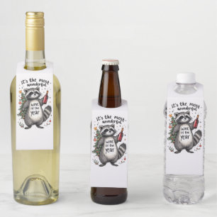 Étiquettes Pour Bouteilles Vin de l'année le plus merveilleux Raccoon
