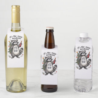 Étiquettes Pour Bouteilles Vin de l'année le plus merveilleux Raccoon