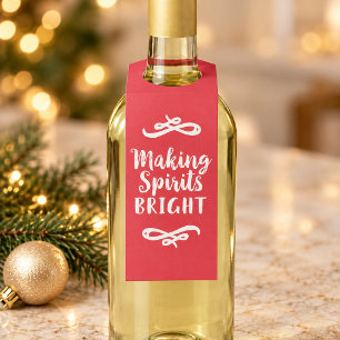 Étiquettes Pour Bouteilles Vin de Noël rouge pour égayer les esprits