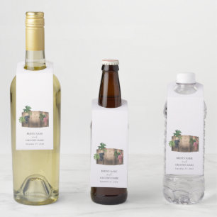 Étiquettes Pour Bouteilles Vin rustique Barrel Vignoble Mariage