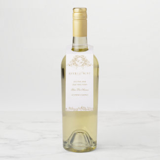Étiquettes Pour Bouteilles Vintage Classic Gold Mariage Floral
