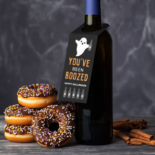 Étiquettes Pour Bouteilles Vous avez été arrosé Fantôme Halloween Noir