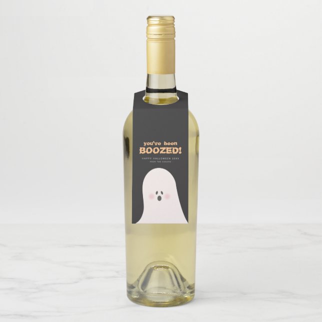 Étiquettes Pour Bouteilles Vous avez été arrosé Halloween Cute Ghost Étiquett (Sur bouteille)