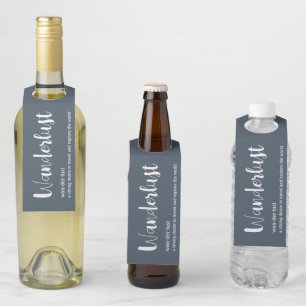 Étiquettes Pour Bouteilles Wanderlust définition blanc gris bleu couleur