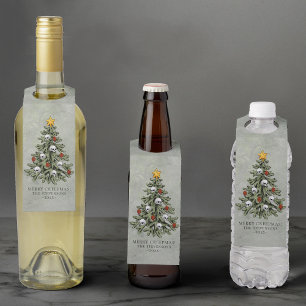 Étiquettes Pour Bouteilles XMAS déplaisant Un Arbre De Noël Très Gothique