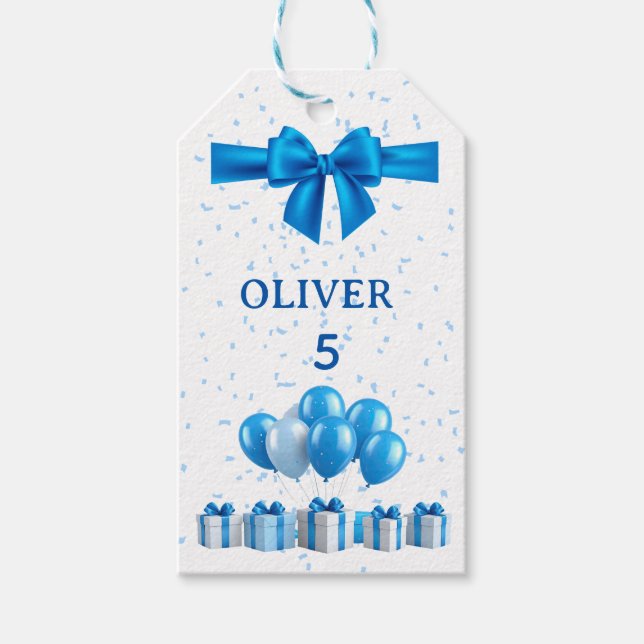 Étiquettes pour Cadeaux d'Anniversaire de Garçons  (Devant)