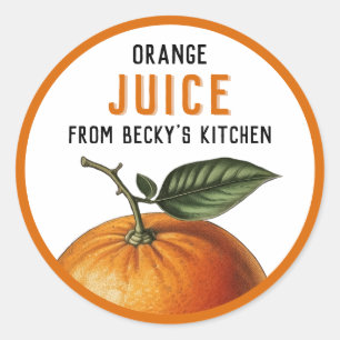 Étiquettes pour la mise en conserve de jus d'orang