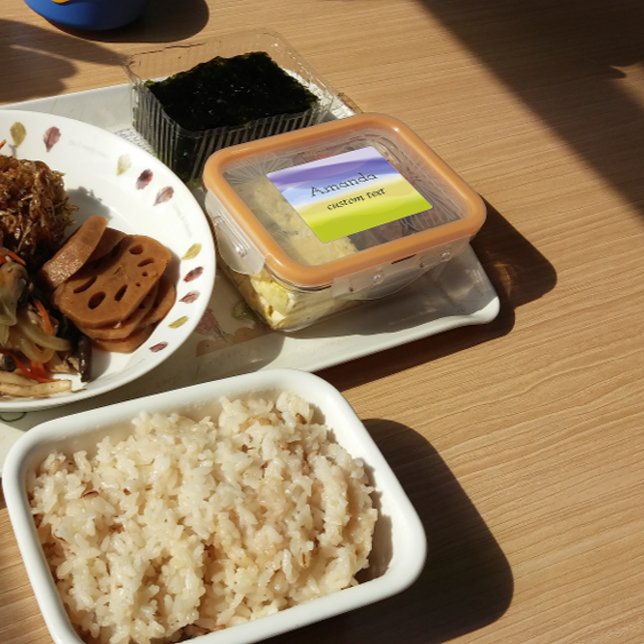 Étiquettes Pour le déjeuner citron jaune violet (Créateur téléchargé)