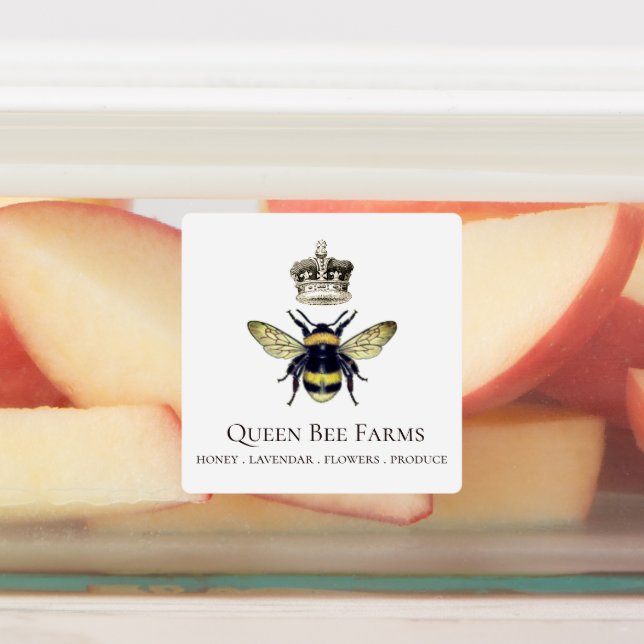 Étiquettes Produits de miel de rucher de Queen Bee Farms (Apposé)