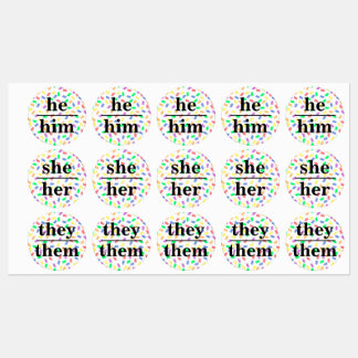 Étiquettes Pronoun ID Tags Pastel Sprinkles