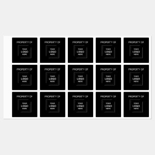 Étiquettes Propriété de la société Black Logo   Actif