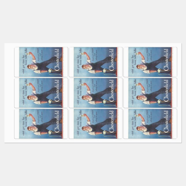 Étiquettes Publicité Chesterfield Cigarettes vintage (Feuille)