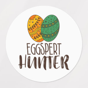 Étiquettes Pun de Pâques Eggspert Hunter Humour Drôle mignon 