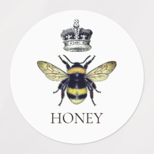 Étiquettes Queen Bee & Crown White Honey