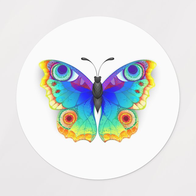 Étiquettes Rainbow Butterfly Peacock Eye (Design 1)